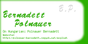 bernadett polnauer business card